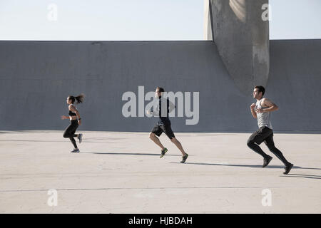 Les athlètes le jogging, Van Nuys, Californie, USA Banque D'Images