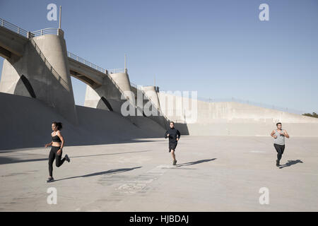 Les athlètes le jogging, Van Nuys, Californie, USA Banque D'Images