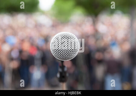 La protestation politique. Manifestation publique. Microphone. Banque D'Images