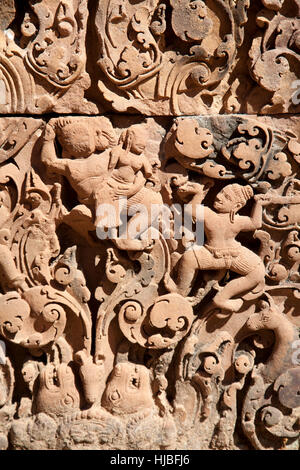 Temple de Banteay Srei à Siem Reap, Cambodge Banque D'Images