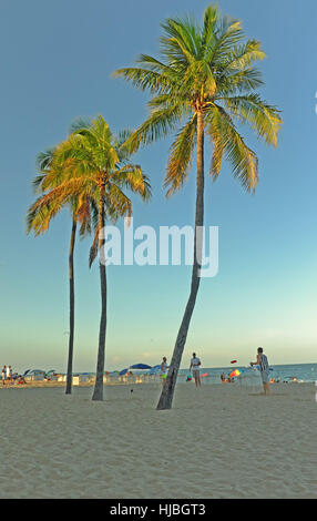 Coucher du soleil sur la plage de Fort Lauderdale, 4 septembre 2016. Banque D'Images