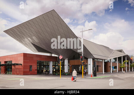 L'échange de Christchurch, la nouvelle gare routière à Colombo Street, Christchurch, Nouvelle-Zélande. Banque D'Images