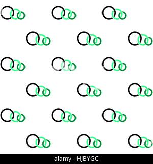 Interverrouillage simple / modèle des cercles qui se chevauchent sur blanc - seamless, répétant, tuile, vector Illustration de Vecteur