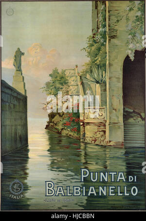 Punta di Balbianello. Lago di Como - Vintage travel poster 1920 1940 Banque D'Images