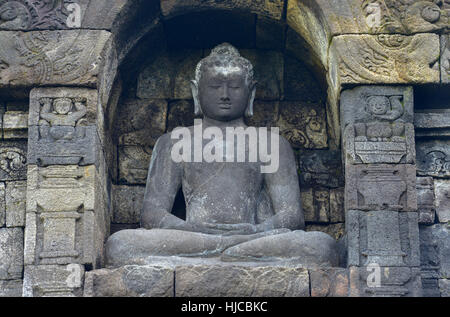 Temple de Borobudur à Yogyakarta, Java, Indonésie Banque D'Images