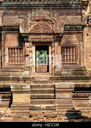 Angkor Wat - architecture de temple Banteay Srei Banque D'Images