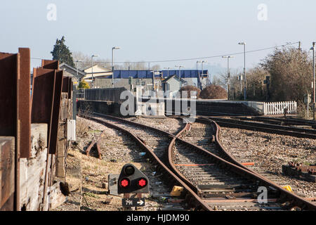 Lignes de chemin de fer en gare de Castle Cary Banque D'Images