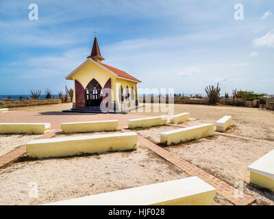 Chapelle d'Alto Vista, chapelle, sanctuaire, Aruba, Lesser Antilles, Caribbean Banque D'Images