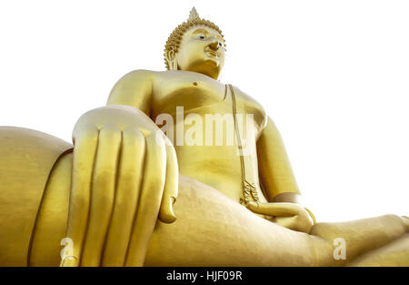 Le plus grand Bouddha du Wat Muang Angthong en Thaïlande Banque D'Images