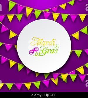 Carte traditionnel Mardi Gras, fond noir Illustration de Vecteur