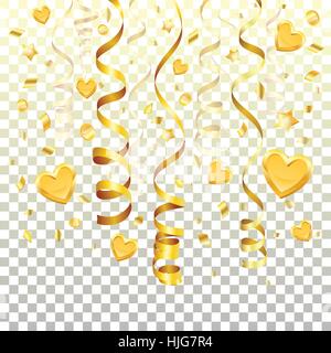 Streamer sur fond transparent or Illustration de Vecteur