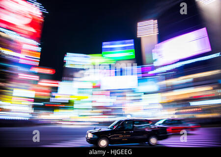 Voitures à croisement de Shibuya, Tokyo,Japon,Shibuya-Ku Banque D'Images