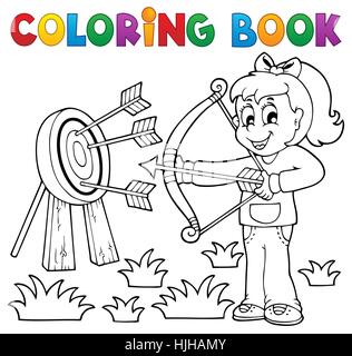 Personne, couleur, peinture, peinture, coloriage, enfant, fille, filles, livre, rire, Banque D'Images