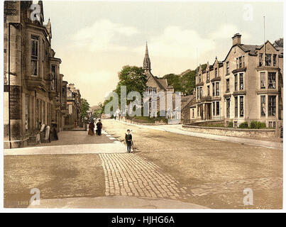 Henderson Street West, Bridge of Allan, Ecosse - Photochrom xixème siècle Banque D'Images