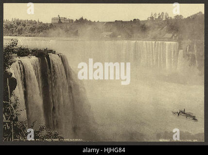 Horseshoe Fall de Goat Island, Niagara - Photochrom xixème siècle Banque D'Images