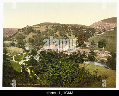 Mansal Dale de la gare, Derbyshire, Angleterre - Photochrom xixème siècle Banque D'Images