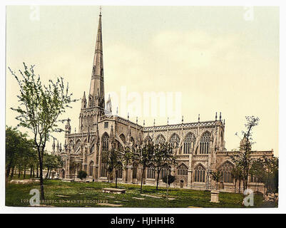 St Mary Redcliffe, Bristol, Angleterre - Photochrom xixème siècle Banque D'Images