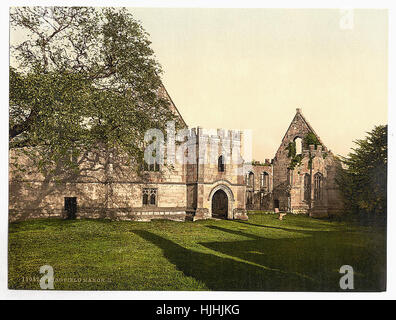 Wingfield Manor, II., Derbyshire, Angleterre - Photochrom xixème siècle Banque D'Images