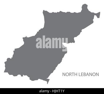 Carte du nord du Liban en gris Illustration de Vecteur