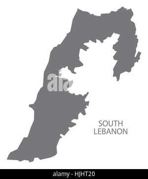 Carte du Liban du Sud en gris Illustration de Vecteur