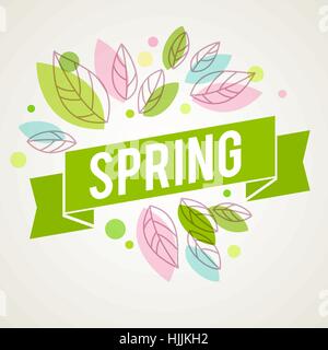 Vecteur conception fraîche pour bannières, cartes de vœux, les ventes de printemps. Splash feuilles Illustration de Vecteur