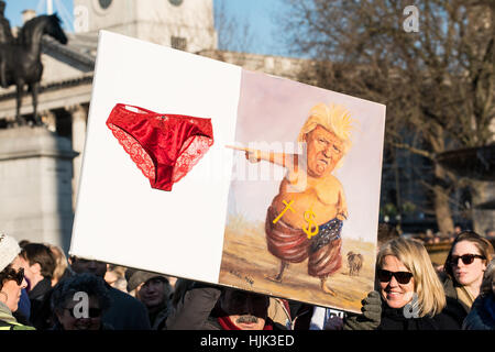 Des milliers ont pris part à la Marche des femmes / anti Donald Trump rallye, à travers le centre de Londres, une journée internationale de solidarité. Banque D'Images