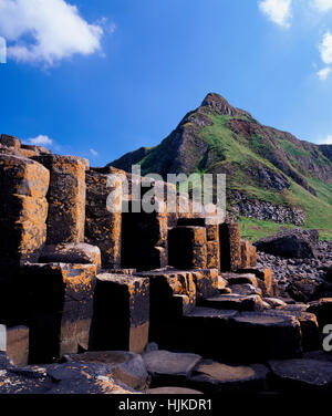 Chaussée des Géants, le comté d'Antrim, Irlande du Nord, Royaume-Uni Banque D'Images