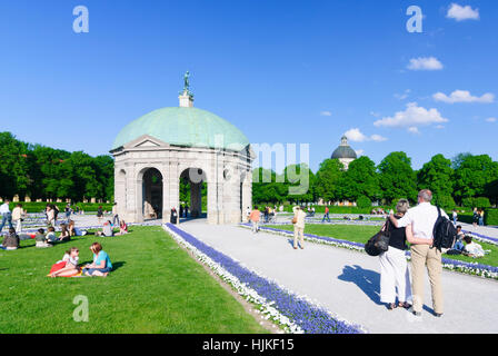 München, Munich : Hofgarten, Dianatempel (Cour jardin avec le temple de Diana), Oberbayern, Upper Bavaria, Bayern, Bavière, Allemagne Banque D'Images