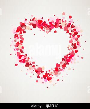 Carte Happy Valentines Day hearts light, vector illustration. Illustration de Vecteur