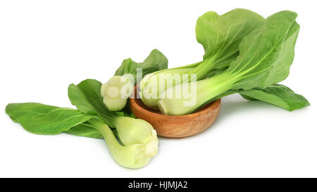 Le Bok Choy organiques sur fond blanc Banque D'Images