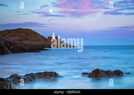 Phare de Mumbles, Bracelet Bay, Gower, Swansea, Wales, UK Banque D'Images