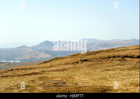 Vue sur le sommet de la colline de la faim d'Knockboy. Banque D'Images