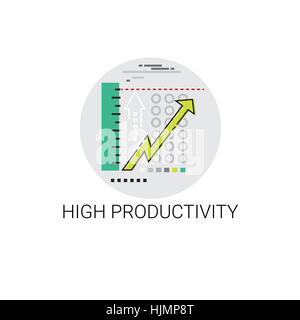 Productivité élevée la croissance financière Succès Graphique Icône d'affaires Illustration de Vecteur