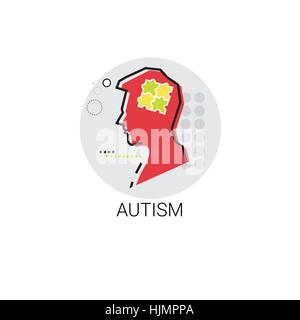 L'activité du cerveau en santé mentale autisme Icon Illustration de Vecteur
