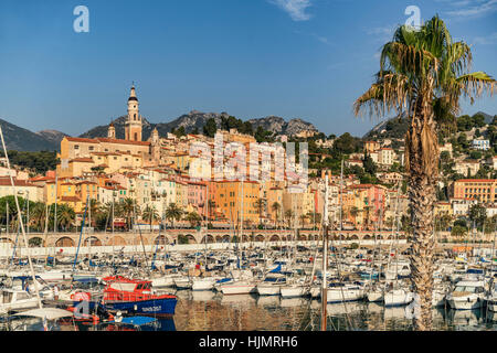 Port de Menton, Cote d Azur, Banque D'Images