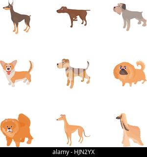 Ami fidèle chien icons set. Cartoon illustration de 9 ami fidèle chien vector icons for web Illustration de Vecteur