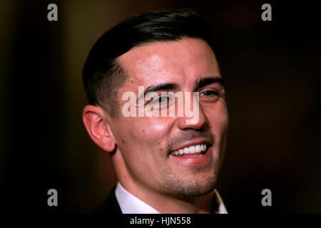 Anthony Crolla durant la conférence de presse à l'hôtel Radisson Blu Edwardian Hotel, Manchester. Banque D'Images