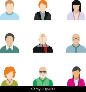 Avatar de différentes personnes icons set. Télévision illustration de l'avatar de 9 personnes différentes icônes vectorielles pour le web Illustration de Vecteur