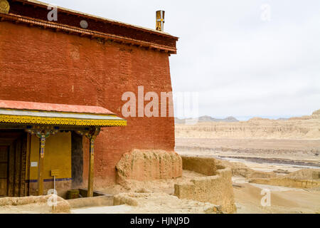 Ruines de Guge, Tsaparang "ville perdue", capitale de l'ancien royaume de Guge dans la vallée de Garuda, Ngari, Tibet. Chine. Banque D'Images