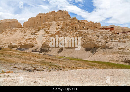 Ruines de Tsaparang, 'ville perdue', Royaume de Guge antique au Tibet (dont l'origine semble être au début du dixième siècle). Tibet. Chine. Banque D'Images