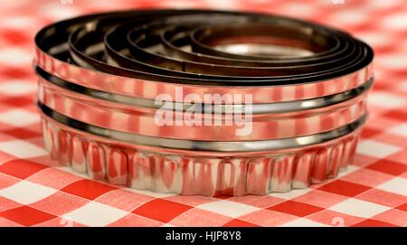 Ensemble de 6 coupe acier inoxydable double face Banque D'Images