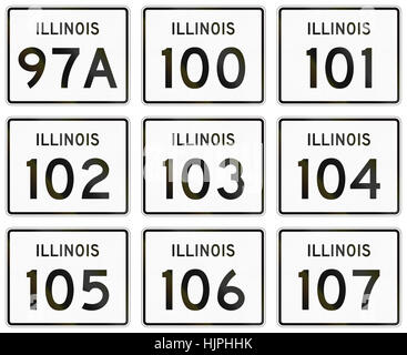 Collection de l'Illinois Route utilisés aux États-Unis. Banque D'Images