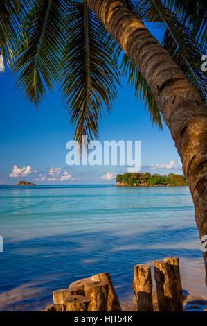 Plage de l'île de Praslin, Seychelles, Anse Volbert Beach Banque D'Images