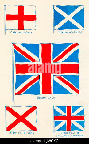 Drapeaux de l'Angleterre, l'Écosse et la Grande-Bretagne Banque D'Images