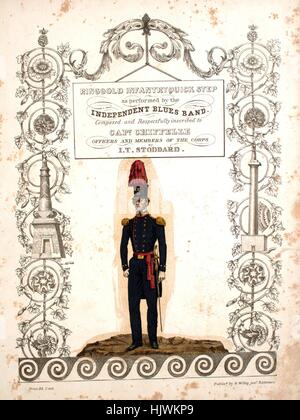 Sheet Music image de couverture de la chanson 'Ringgold Infantry Quick Step', avec une œuvre originale composée par notes à lire 'Il' Stoddard, United States, 1846. L'éditeur est répertorié comme "G. Willig', la forme de composition est 'sectional', l'instrumentation est 'piano', la première ligne se lit 'Aucun', et l'illustration artiste est répertorié comme "Webb". Banque D'Images