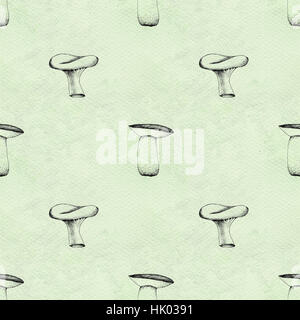 Hand drawn seamless pattern avec les champignons. Banque D'Images