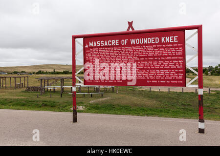 Sept, 2016. Massacre de Wounded Knee, dans le Dakota du Sud, USA Banque D'Images