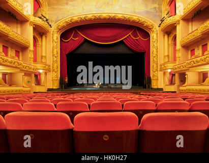 Vue de l'intérieur de la salle du Theatro Municipal de Rio de Janeiro, Brésil, Amérique du Sud Banque D'Images