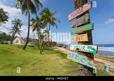 Plage, Bethsabée, Saint Joseph, la Barbade, Antilles, Caraïbes, Amérique Centrale Banque D'Images