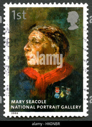 Grande-bretagne - circa 2006 : un timbre-poste utilisé depuis le Royaume-Uni, représentant un portrait de Mary Seacole infirmière célèbre qui est exposée dans le Na Banque D'Images